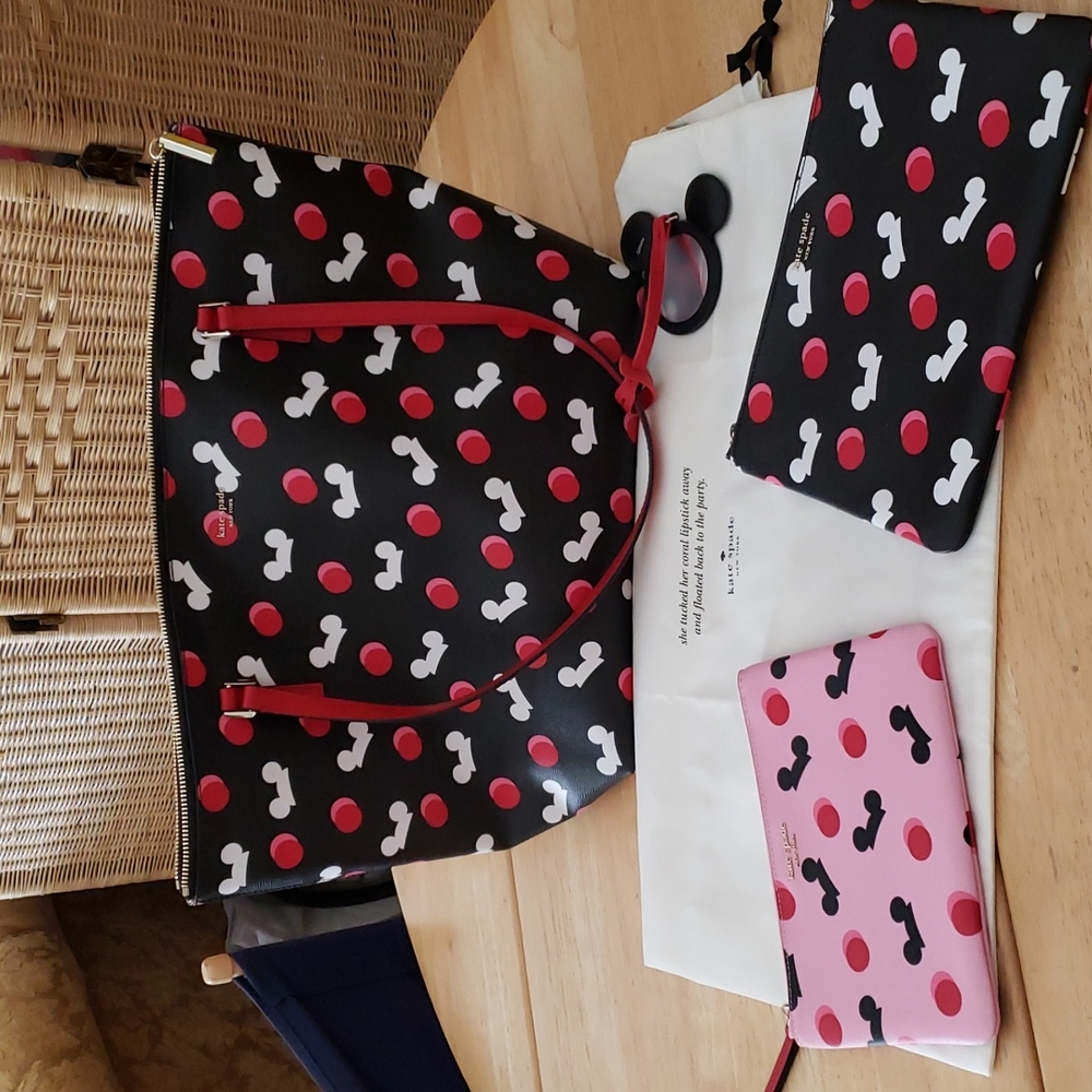 3 Kate Spade Mickey Mouse Ears Tote